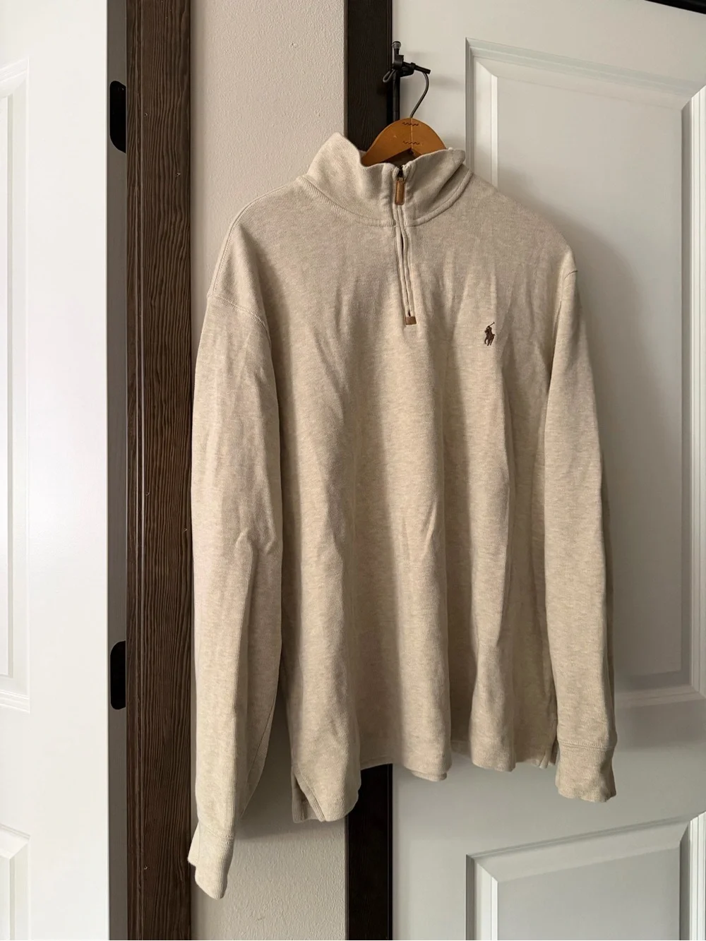 Ralph Lauren Men's Natural Beige Half-Zip Sweater